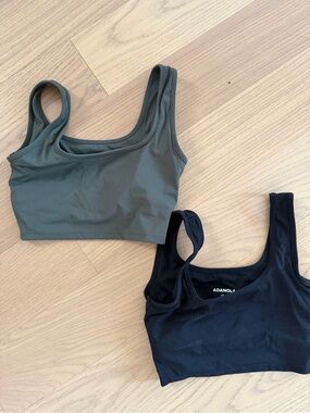 Adanola Ultimate Square Neck Bras - Black and Olive